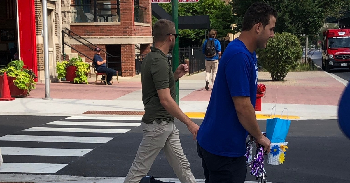 Immune to embarrassment, Anthony Rizzo happily decked out his knee scooter with accessories befitting of a little girl's bicycle. (Credit: @SFritz730 on Twitter)