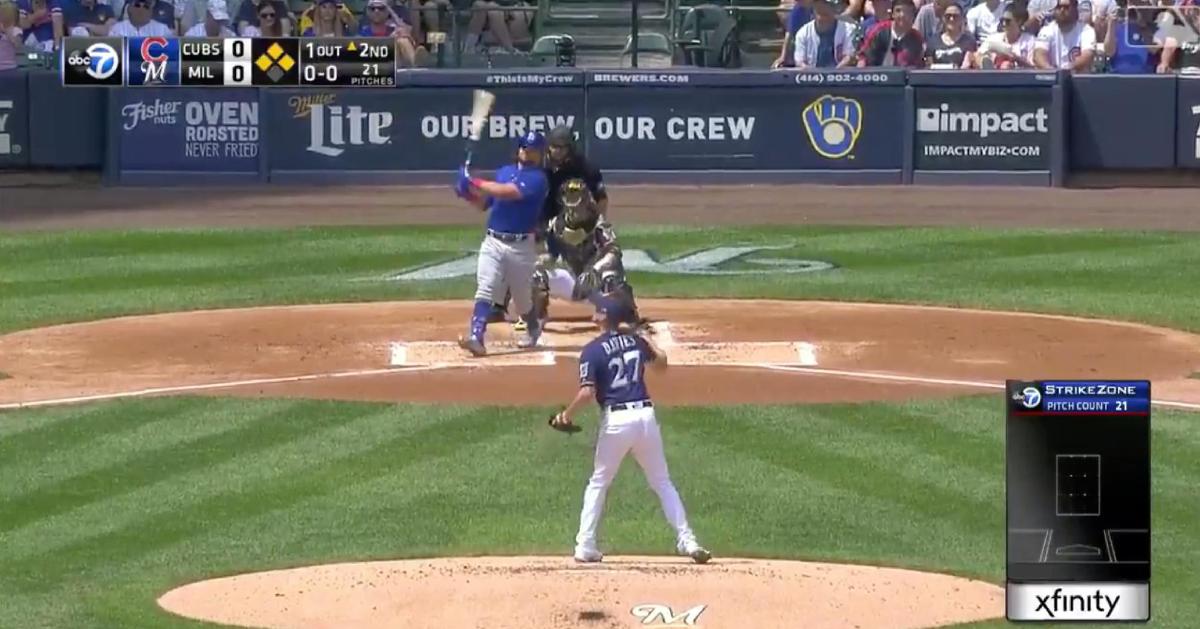 Kyle Schwarber obliterated a fastball and sent it sailing through the air for a 473-foot grand slam.