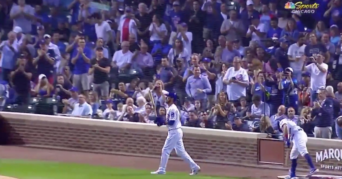 Prior to his first at-bat with the Chicago Cubs since May 6, Ben Zobrist received a standing ovation from the fans at Wrigley Field.
