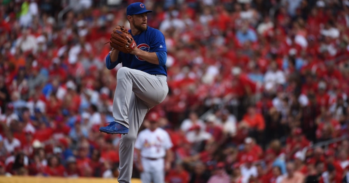 38-year-old Ben Zobrist made his big-league pitching debut on Sunday and served as the final pitcher of the Cubs' 2019 season. (Credit: @Cubs on Twitter)