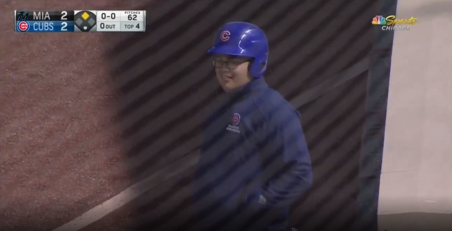 An honest mistake made by a Wrigley Field ball boy benefited the home team.