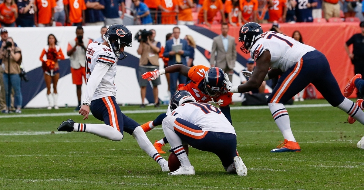 Establishing himself as a legitimate starting kicker, the Chicago Bears' Eddy Pineiro made a 53-yard field goal as time expired. (Credit: Isaiah J. Downing-USA TODAY Sports)