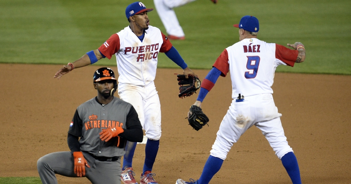 Javier Baez and Francisco Lindor have played together for the Puerto Rican national team. (Credit: Gary A. Vasquez-USA TODAY Sports)