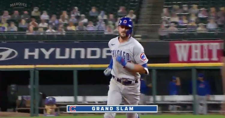 Channeling Anthony Rizzo, Kris Bryant donned gold chains on Saturday and hit an impressive grand slam.
