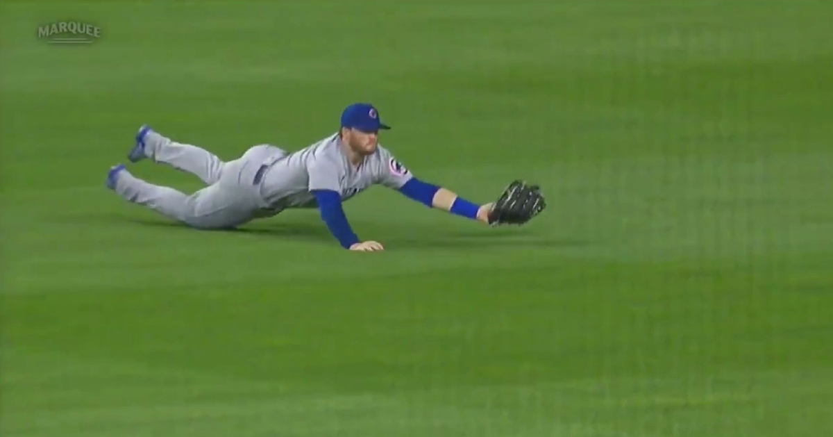 Ian Happ went all out on a diving catch, and it paid off, as the Pirates were unable to plate the tying run.