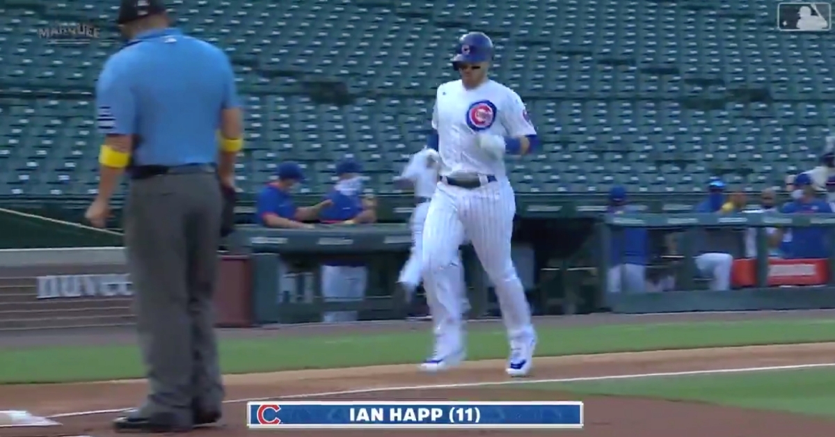 Chicago Cubs center fielder Ian Happ's 11th home run of the year also marked his fifth career leadoff blast.