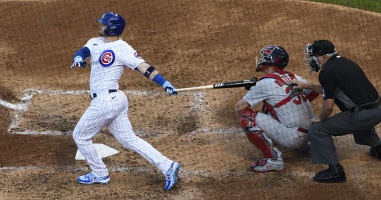Ian Happ provided the Cubs with their only run of the ballgame when he went deep in the fourth inning. (Credit: David Banks-USA TODAY Sports)