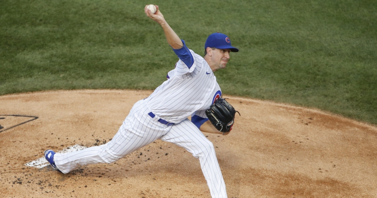 Chicago Cubs right-hander Kyle Hendricks fanned nine Milwaukee Brewers in a complete game shutout. (Credit: Kamil Krzaczynski-USA TODAY Sports)
