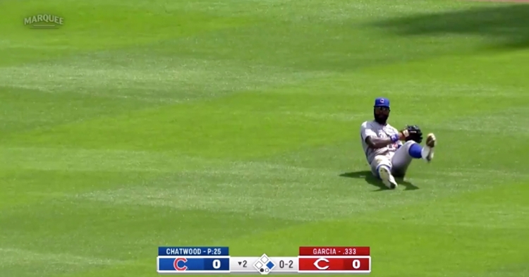 With the score tied 0-0 in the bottom of the second, Jason Heyward pulled off a great catch in right field.