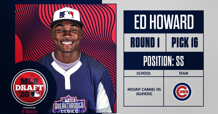 Shortstop Ed Howard was selected 16th overall by the Chicago Cubs in the 2020 MLB Draft.