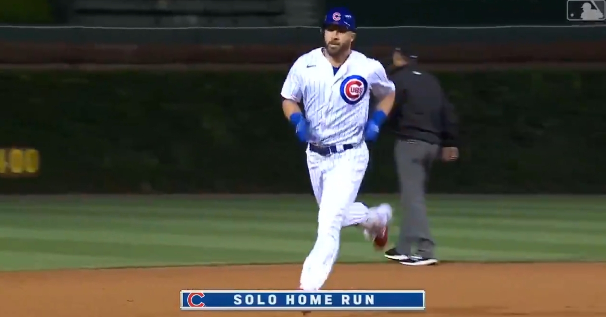 Veteran second baseman Jason Kipnis hit his first regular season home run with the Chicago Cubs on Friday.