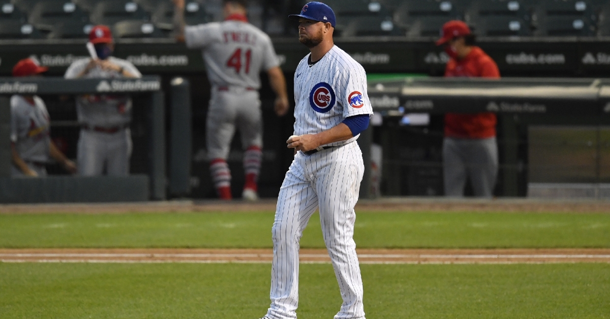 Cubs lefty Jon Lester was hindered by the wind in a lackluster start that did not go his way. (Credit: Quinn Harris-USA TODAY Sports)