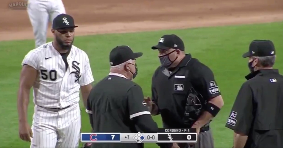 White Sox manager Rick Renteria was outraged after White Sox reliever Jimmy Cordero was ejected for plunking Cubs catcher Willson Contreras.