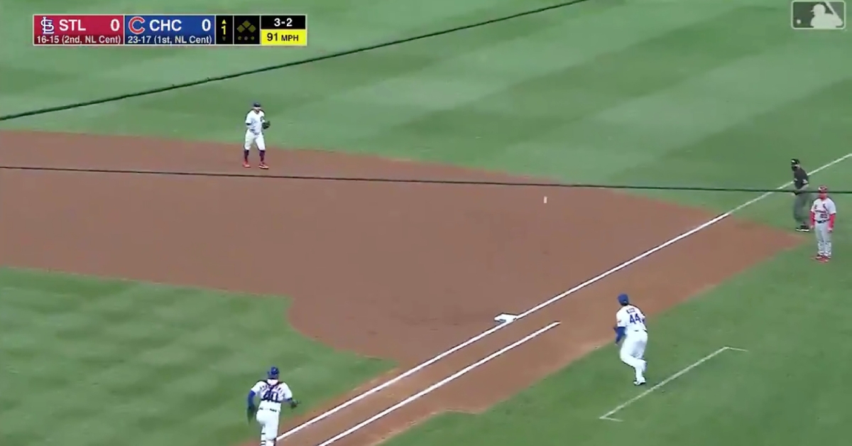Chicago Cubs first baseman Anthony Rizzo was fooled by the intense wind howling through Wrigley Field.
