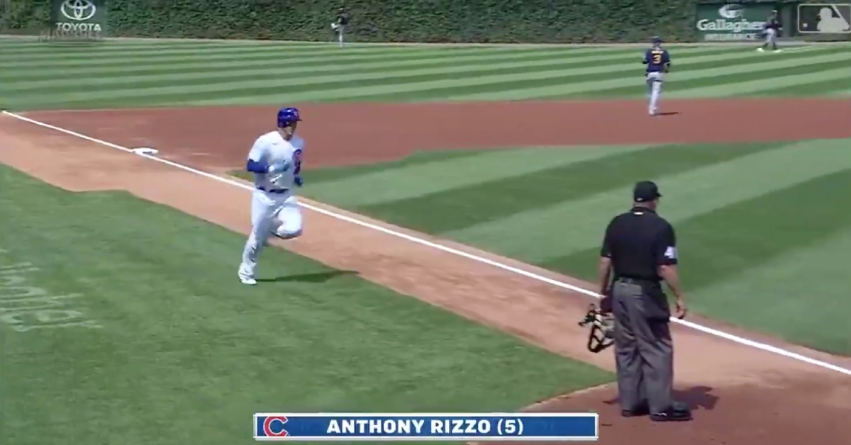 For some unknown reason, Anthony Rizzo expedited his home run trot in the first inning of Saturday's game.