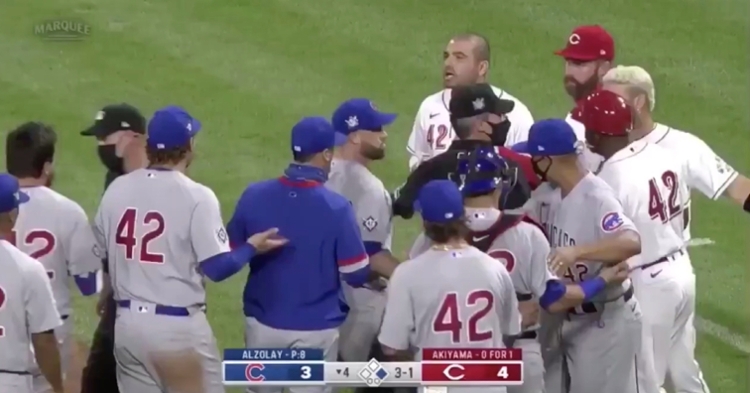 Veteran Reds slugger Joey Votto was ejected after storming out of the dugout to confront fellow first baseman Anthony Rizzo.