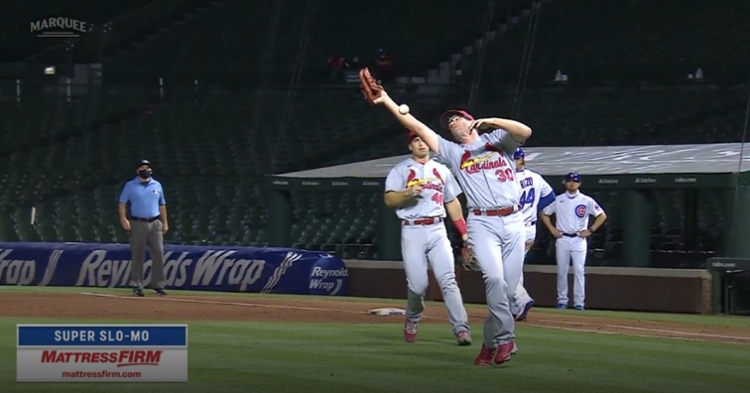 St. Louis Cardinals pitcher Tyler Webb clearly needs to shag more fly balls at practice.