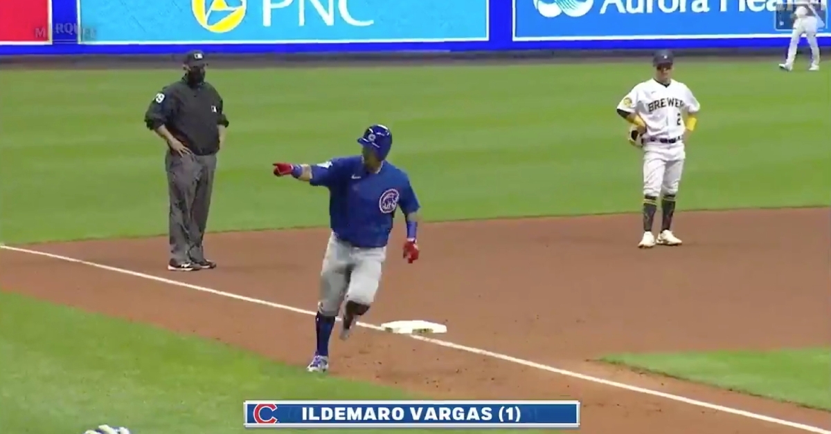 Ildemaro Vargas tacked on an insurance run via his first dinger in a Cubs uniform.