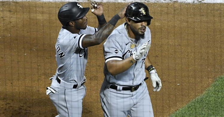 Power-hitting first baseman Jose Abreu (right) slugged two of the six home runs hit by the White Sox. (Credit: Quinn Harris-USA TODAY Sports)