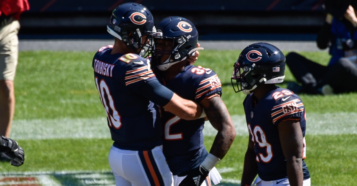 Bears celebrate after Montgomery's touchdown (Jeffrey Becker - USA Today Sports)