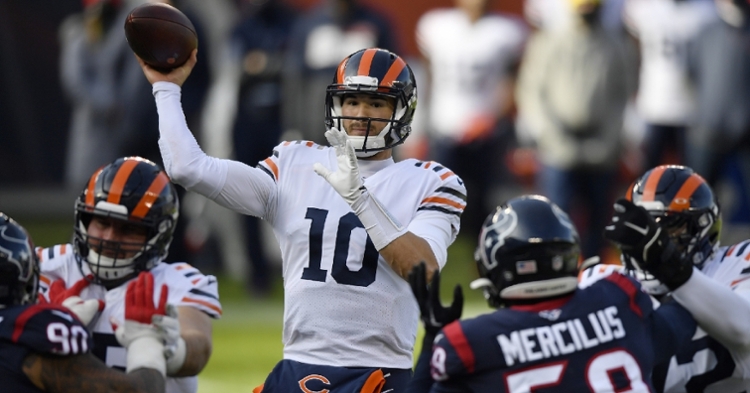 Bears quarterback Mitchell Trubisky served as a reliable field general in the battle against the Texans. (Credit: Quinn Harris-USA TODAY Sports)