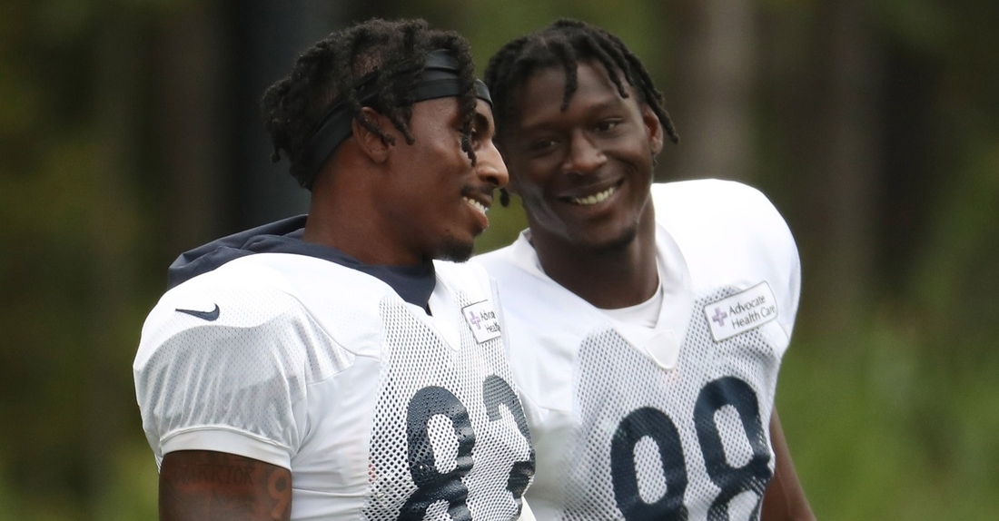 Wims and Ridley at Tuesday's practice (Pool Photo - USA Today Sports)