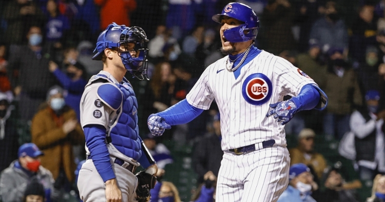 Baez hyped after his two-run homer in extras (Kamil Krzaczynski - USA Today Sports)