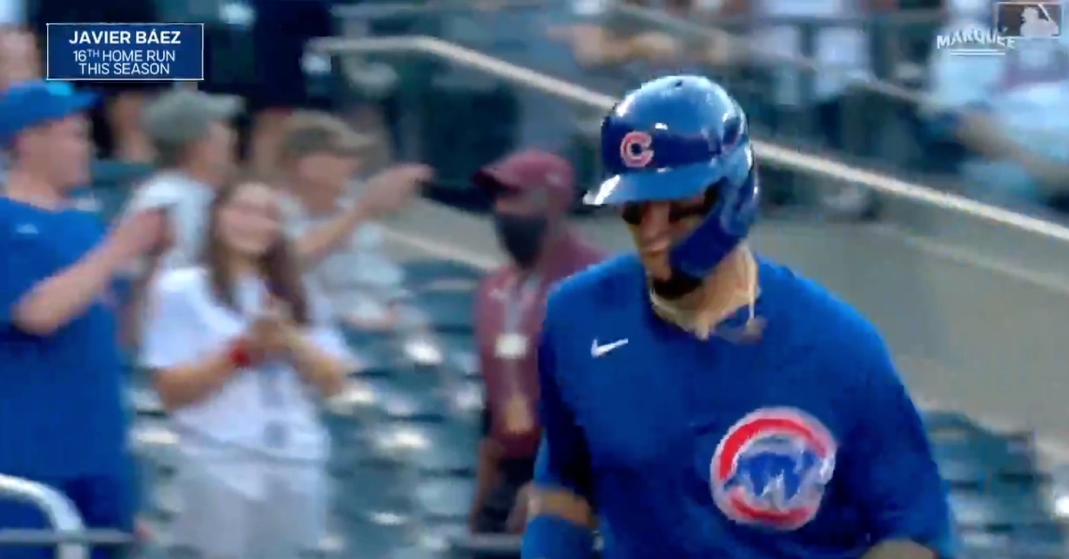 Javier Baez slugged his 16th home run of the year in the top of the first on Thursday.