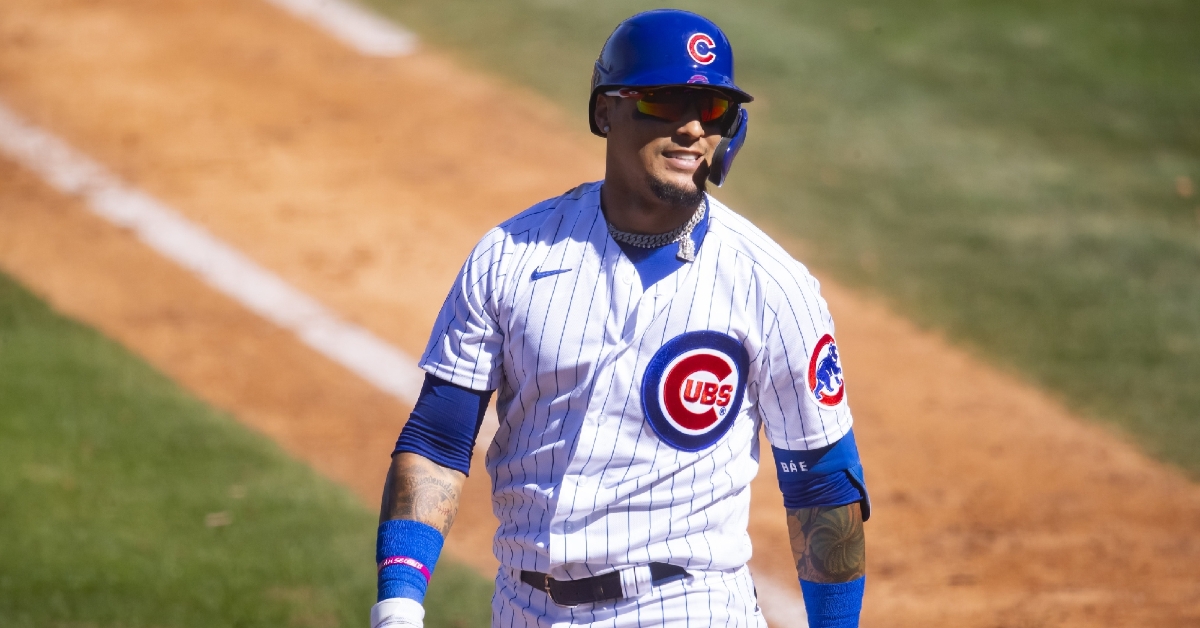 Baez left the game after being hit by a pitch (Mark Rebilas - USA Today Sports)