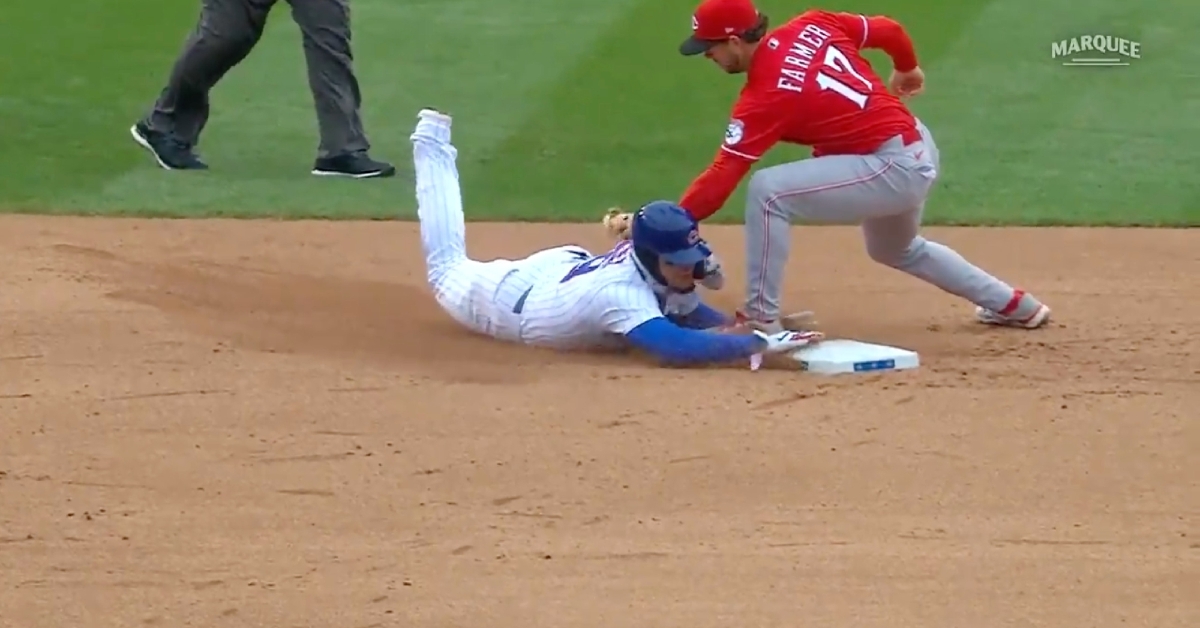 Javier Baez broke out his trademark swim move and recorded his eighth steal of the season.