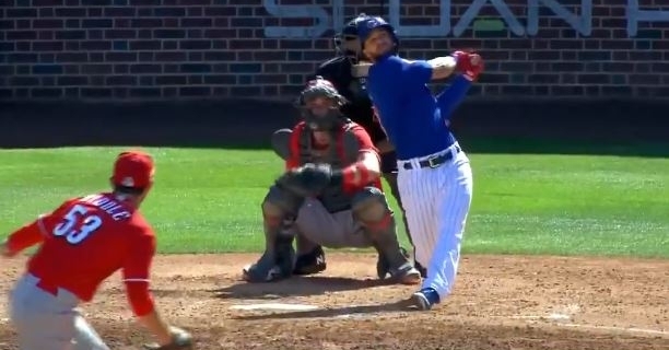 David Bote hit two dingers on Sunday