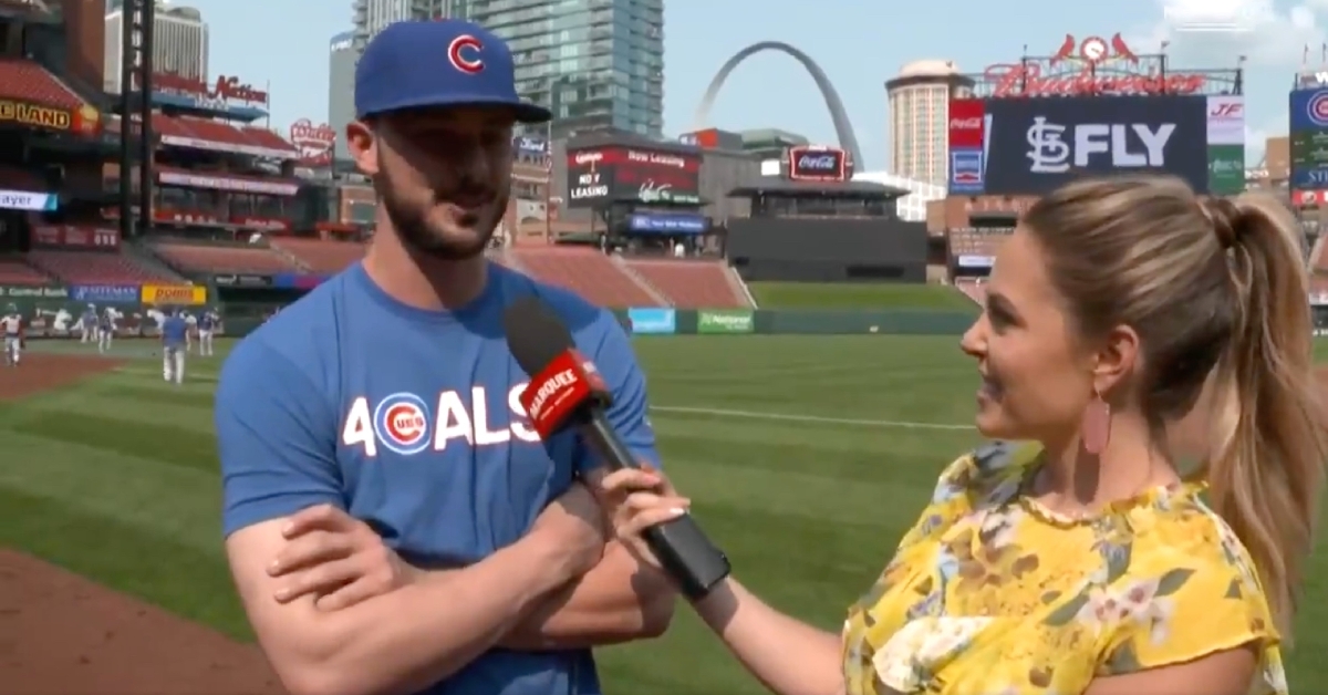 In an interview with Taylor McGregor, Kris Bryant credited his wife, Jessica, with helping make his baseball career a success.