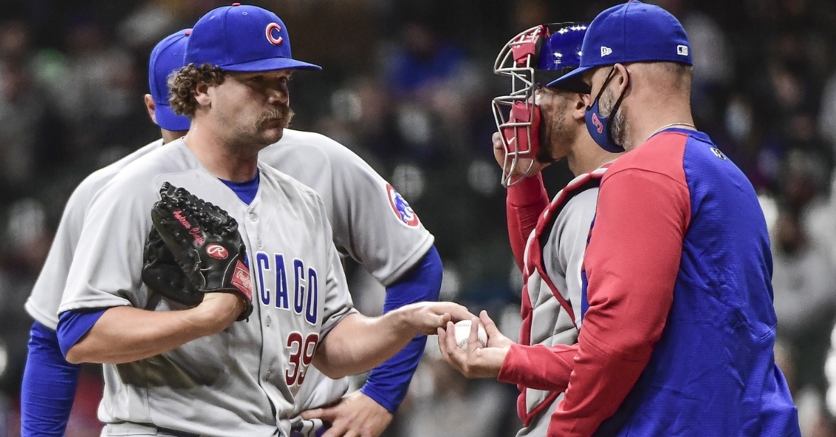 Andrew Chafin pitched 39 1/3 innings for the Cubs in 2021 and will finish the season with the A's. (Credit: Benny Sieu-USA TODAY Sports)