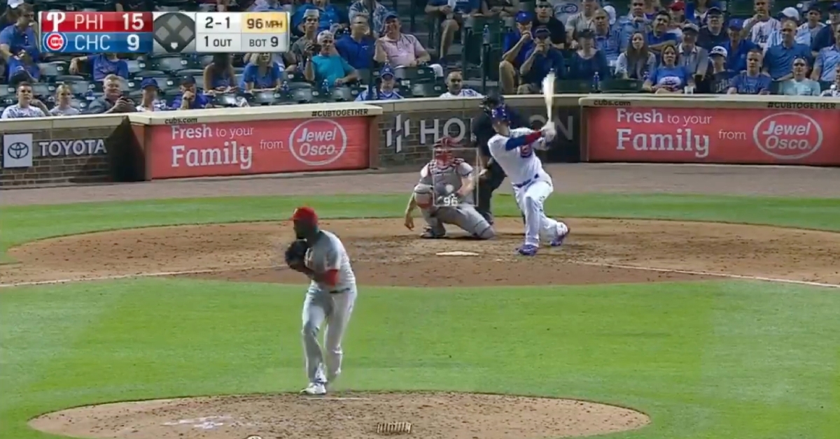 Robinson Chirinos, who played in the Cubs' farm system over a decade ago, hit his first home run as a Cub.