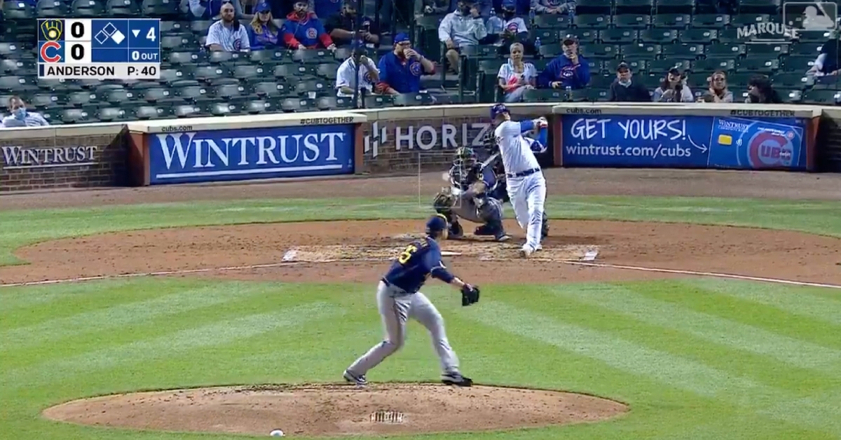 Willson Contreras broke a scoreless tie with his first home run of the year.