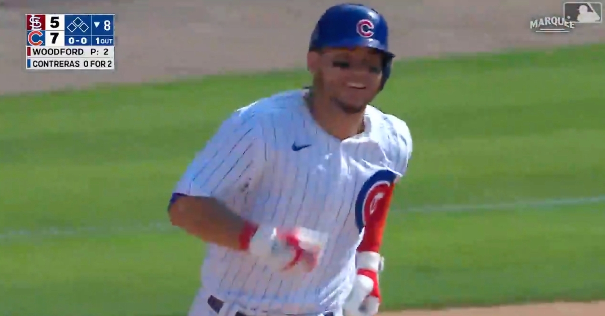 Willson Contreras was all smiles as he rounded the bases after hitting his 11th homer of the year.