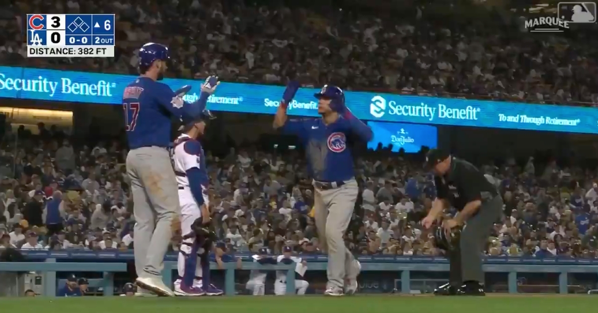 Willson Contreras collected his 13th home run of the year with a two-run blast against the Dodgers.