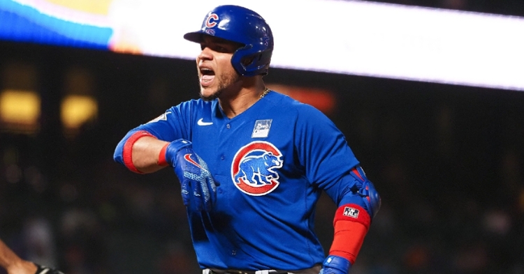 Contreras celebrated after his hit (Kelley Cox - USA Today Sports)