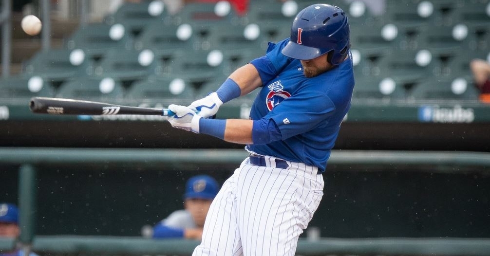 Gushue had two hits including a homer in the I-Cubs loss (Photo via Iowa Cubs)