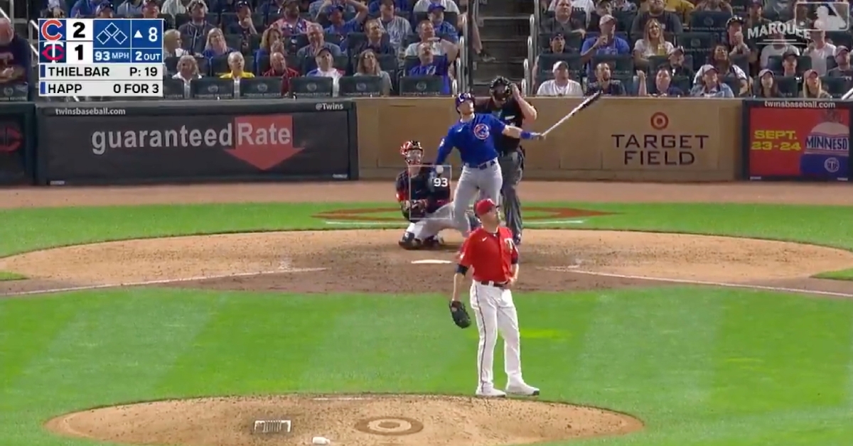 Switch hitter Ian Happ slugged a 437-foot solo homer from the right side of the plate and now has 42 RBIs on the year.