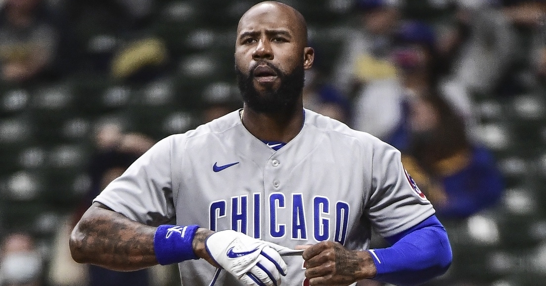 Cubs right fielder Jason Heyward has been shelved after straining his left hamstring. (Credit: Benny Sieu-USA TODAY Sports)