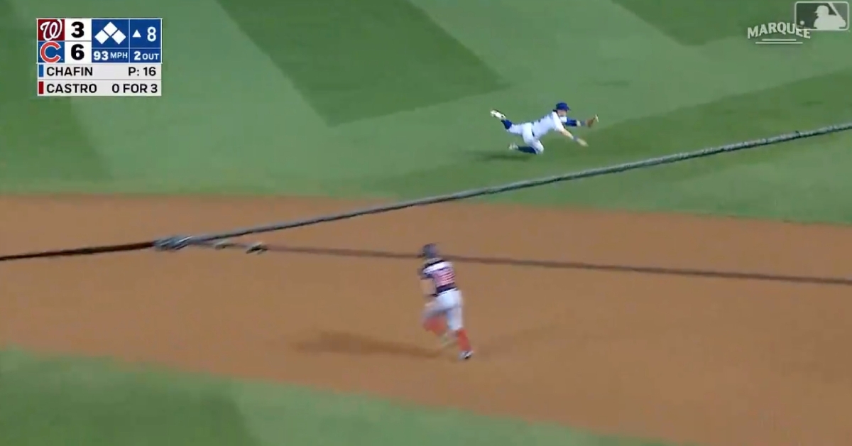 Nico Hoerner flashed the leather by pulling off a spectacular diving stop on the outfield grass.