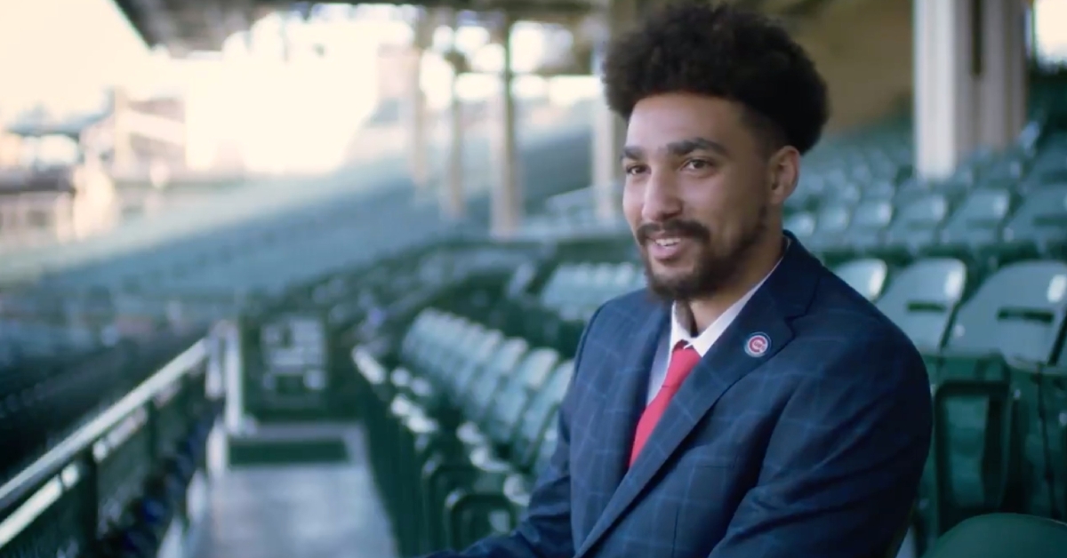 Jeremiah Paprocki, 21, debuted as the Cubs' new public address announcer during Monday's game at Wrigley Field.
