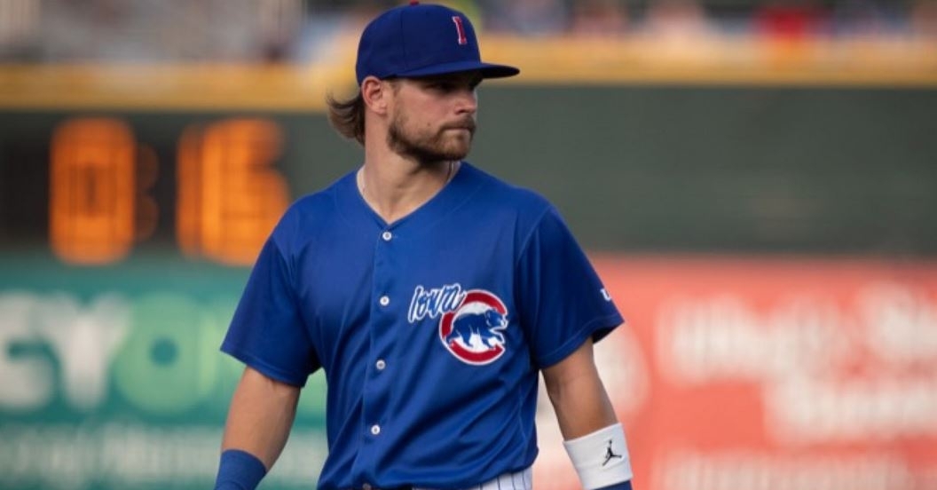 Jordan had two hits in the I-Cubs loss (Photo via Iowa Cubs)