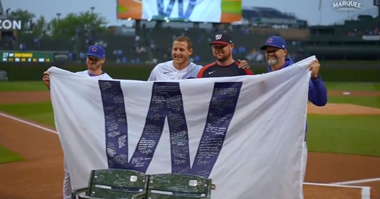 Jon Lester received heartfelt gifts from the Cubs in honor of his decorated tenure with the club.