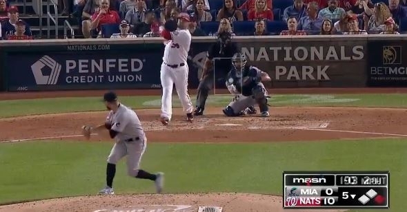 Lester's homer is the second longest homer by a Nationals pitcher (Strasburg with 420)