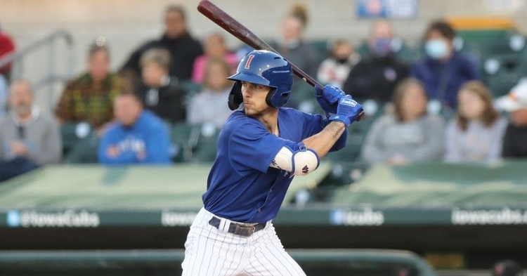 Miller had two hits on Thursday (Photo via Iowa Cubs)
