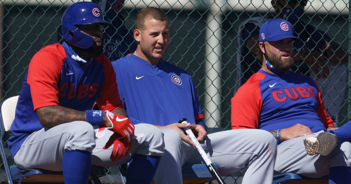 Heyward and Rizzo watching during workouts (Allan Henry - USA Today Sports)