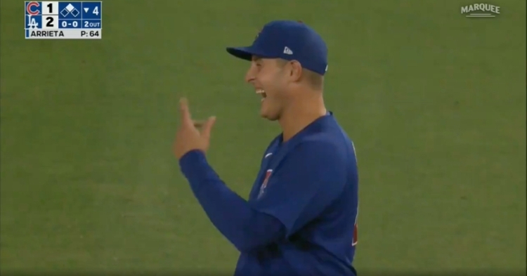 Clearly caught off guard by Steven Souza Jr.'s walkup song, Anthony Rizzo could not help but laugh at the special tribute.