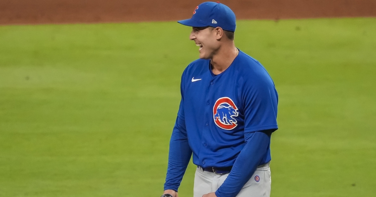 Rizzo laughing after striking out Freddie Freeman (Dale Zanine - USA Today Sports)